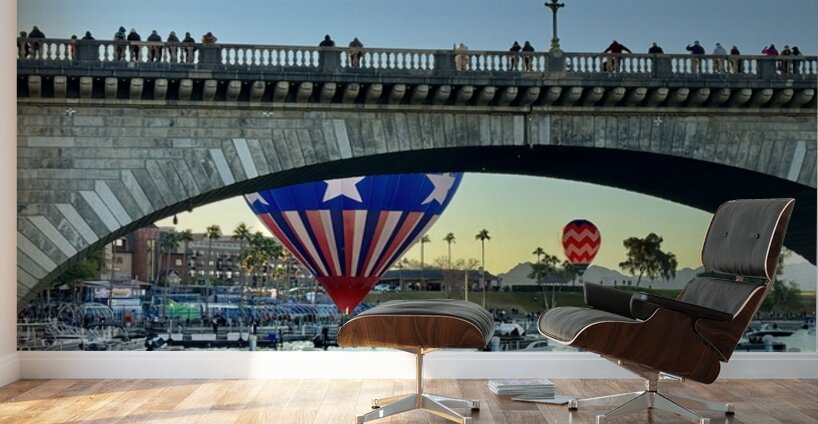 Balloons at the bridge -3 Wall Murals