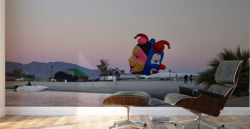 Balloons on the beach at sunrise Wall Murals