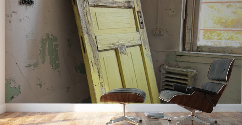 Old yellow door -2 Wall Murals