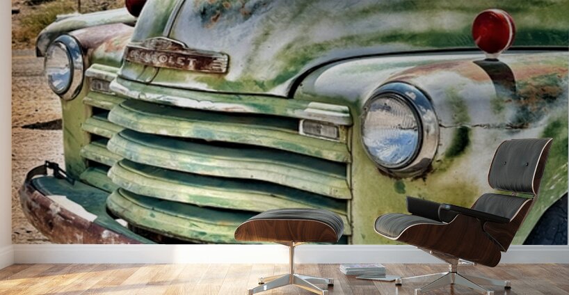 Vintage green truck Wall Murals