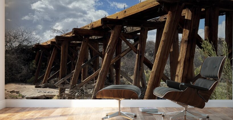 Old West Railroad Bridge Wall Murals