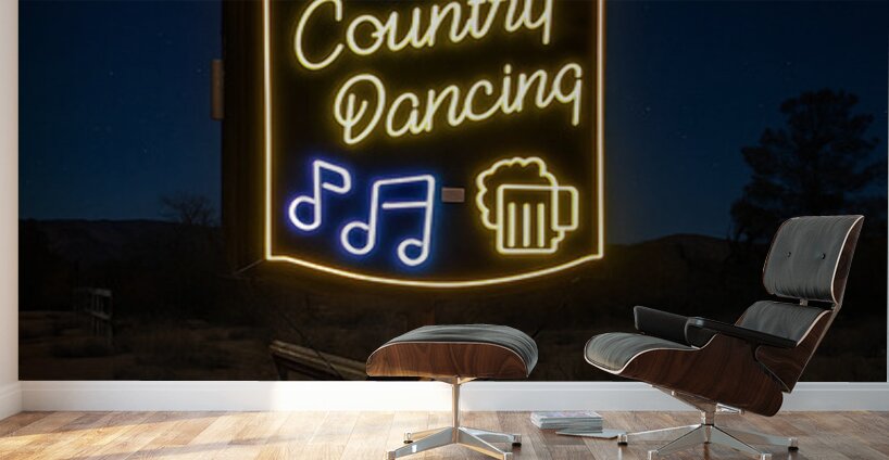 Bert’s Country Dancing neon lit up Wall Murals