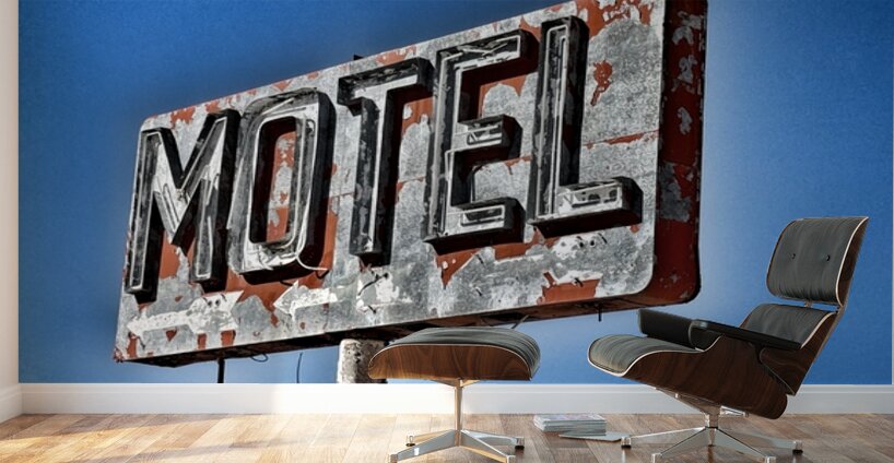 Whiting Bros Motel sign Yucca Arizona Route 66 - stylized Wall Murals