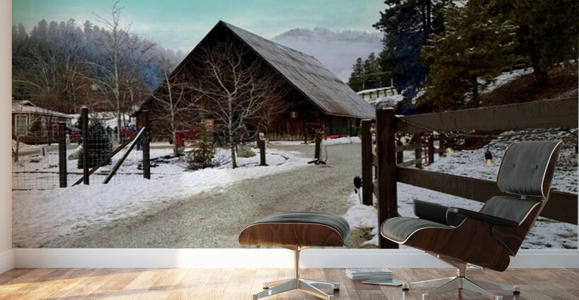 Winter time at Leavenworth Reindeer Farm Wall Murals