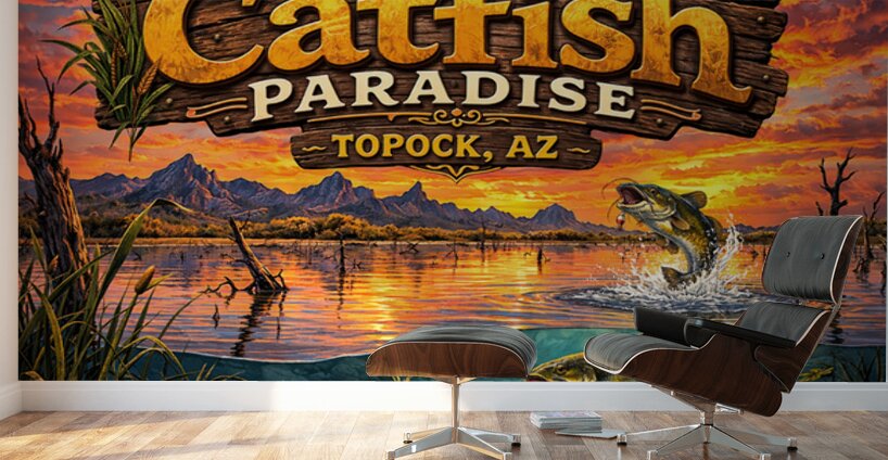 Catfish Paradise Topock AZ - Graphic design Wall Murals