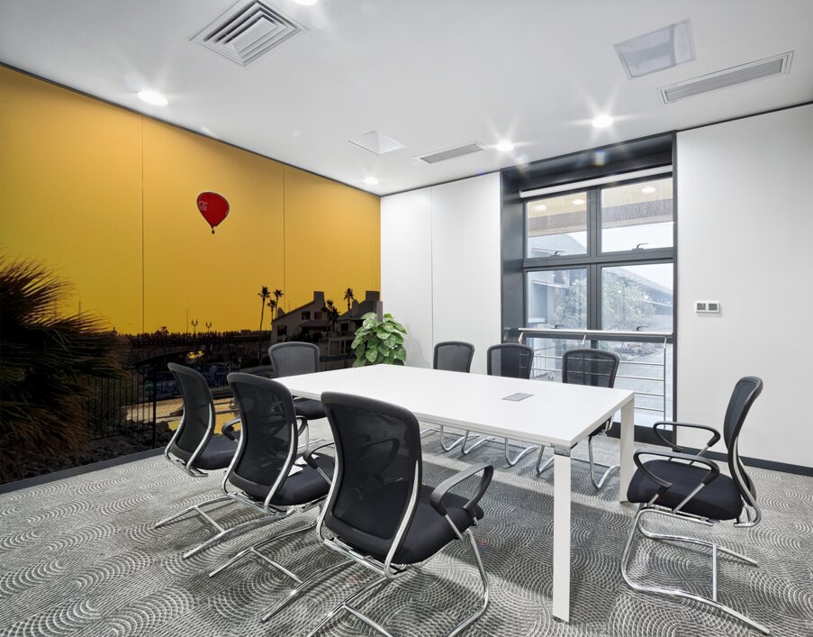 Red Balloon in the channel Wall Printing