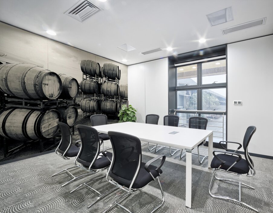 Barrels on the Crushpad Wall Printing