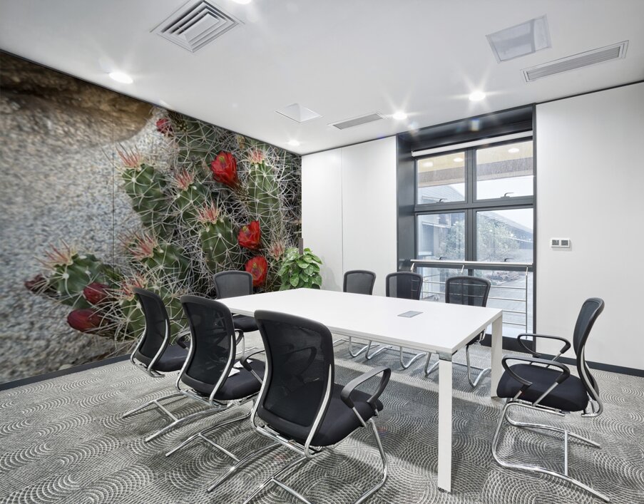 Cactus Bloom -Red Wall Printing