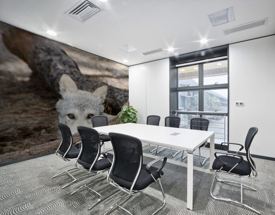 Wolf Hiding Wall Printing