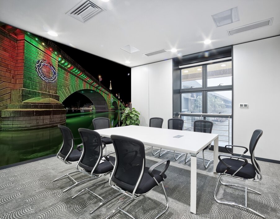 Christmas at London Bridge Reflection Wall Printing