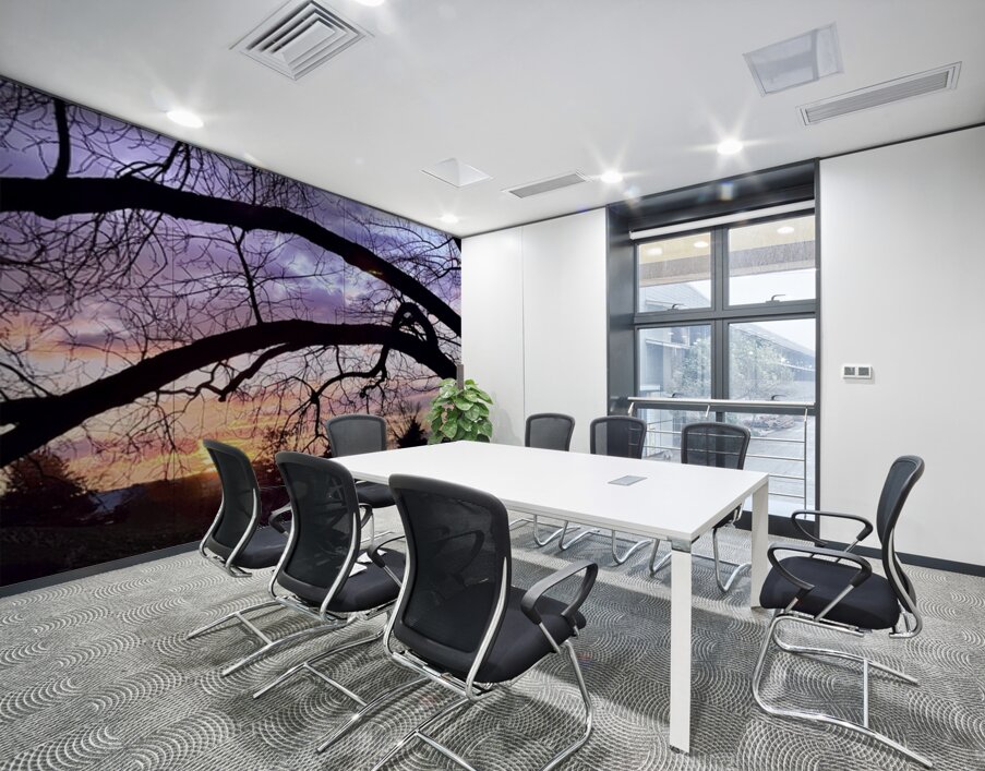 Purple and Orange Wall Printing