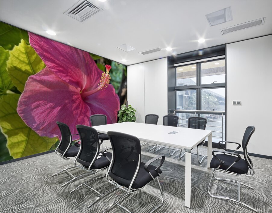 Pink Hibiscus Wall Printing