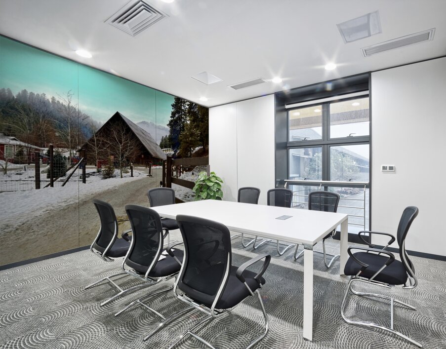 Winter time at Leavenworth Reindeer Farm Wall Printing