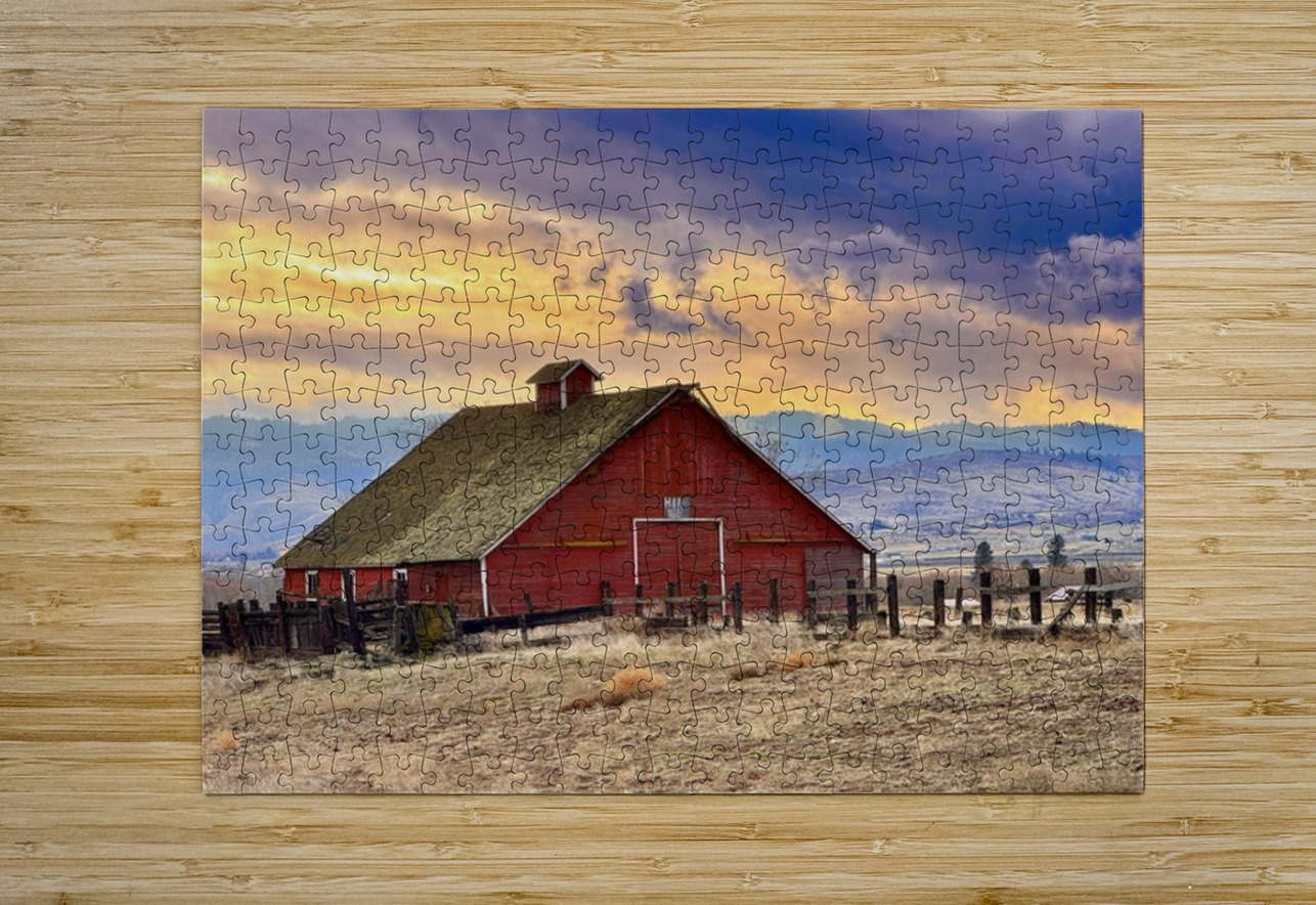 Sunset BArn Leslie Affeldt Photography Puzzle printing