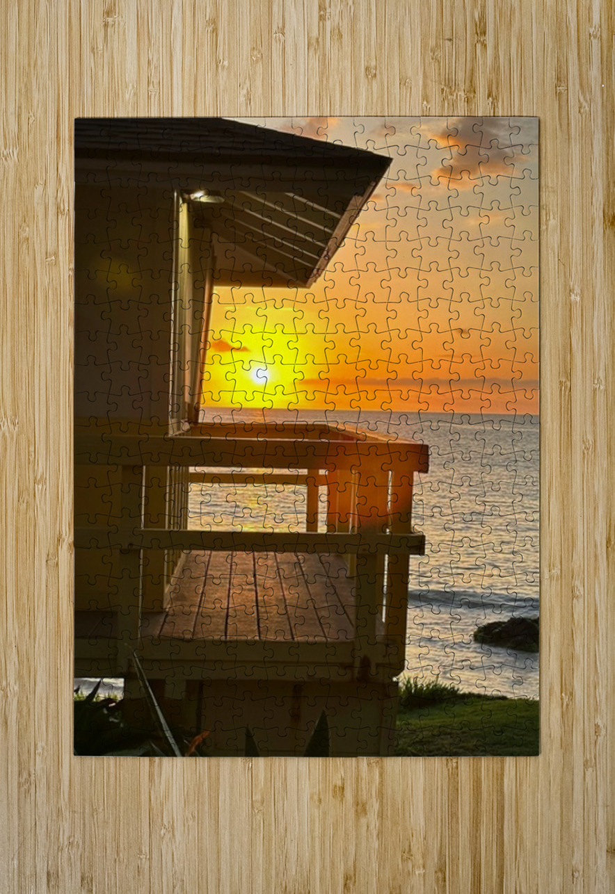 Sunset at the surf shack Leslie Affeldt Photography Puzzle printing