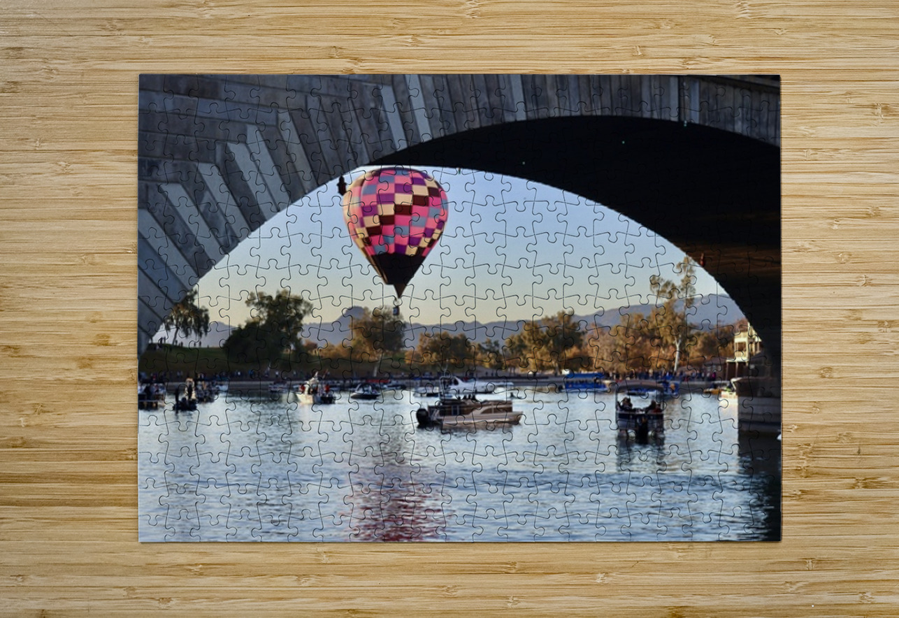 Balloons at the bridge -1 Leslie Affeldt Photography Puzzle printing