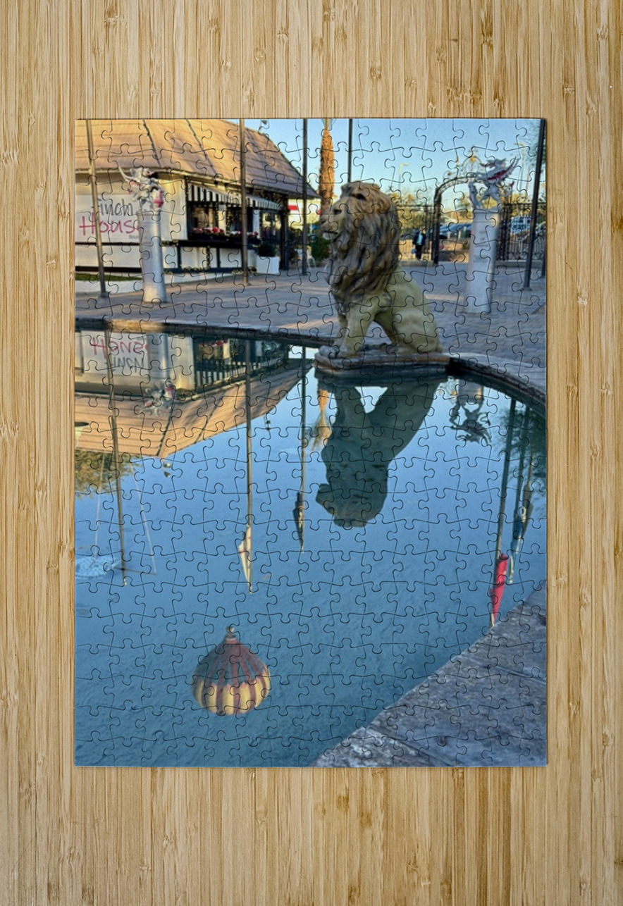 Reflection at the gate to English-2 Leslie Affeldt Photography Puzzle printing