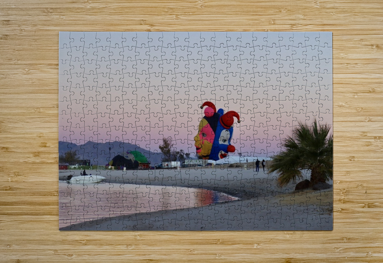 Balloons on the beach at sunrise Leslie Affeldt Photography Puzzle printing