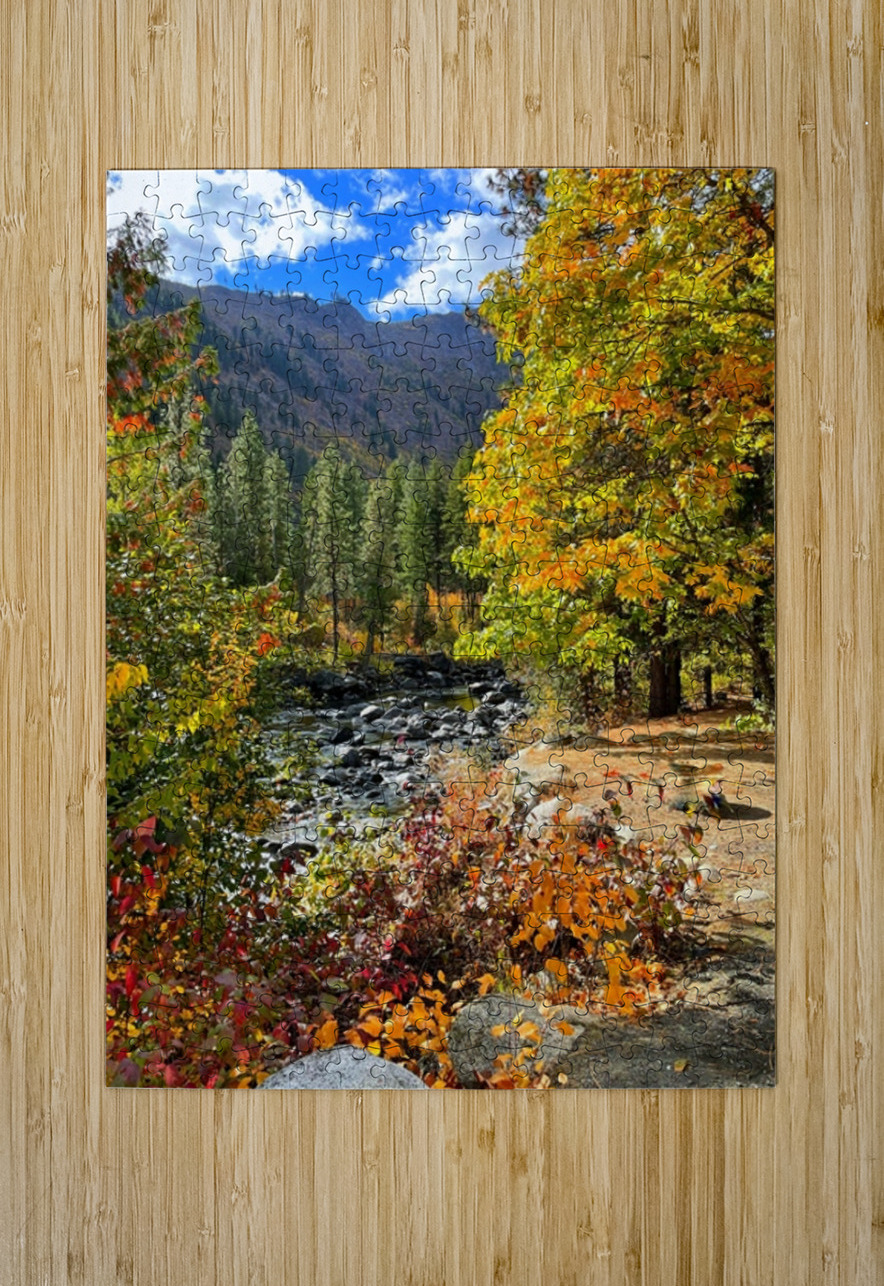 Autumn at Icicle River Leslie Affeldt Photography Puzzle printing