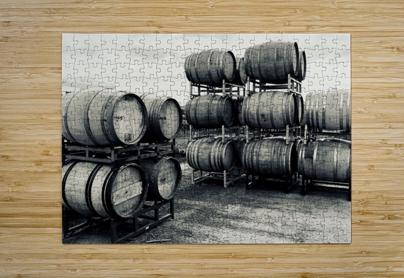 Barrels on the Crushpad Leslie Affeldt Photography Puzzle printing