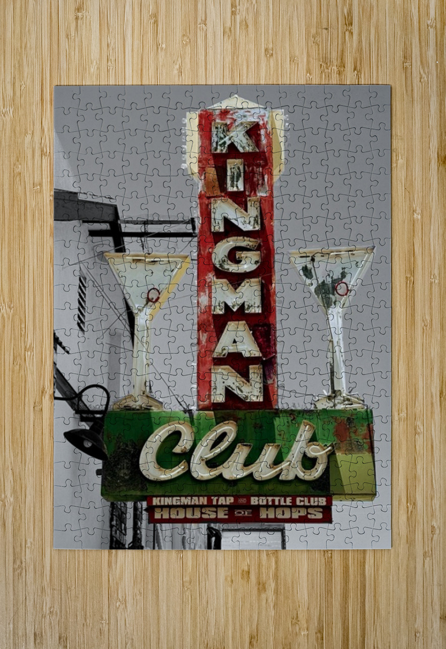 Kingman Club vintage sign Leslie Affeldt Photography Puzzle printing