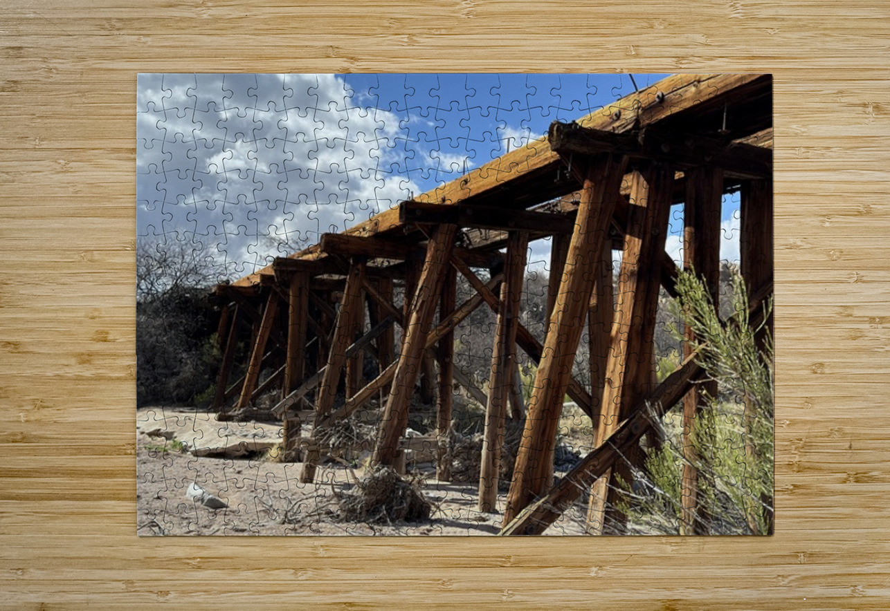 Old West Railroad Bridge Leslie Affeldt Photography Puzzle printing