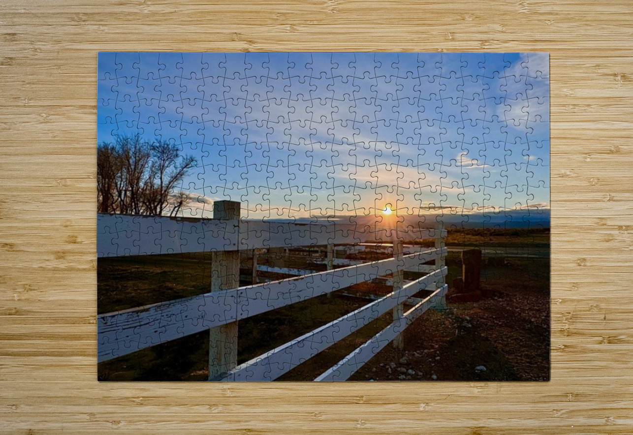 Split Rail Sunset Leslie Affeldt Photography Puzzle printing