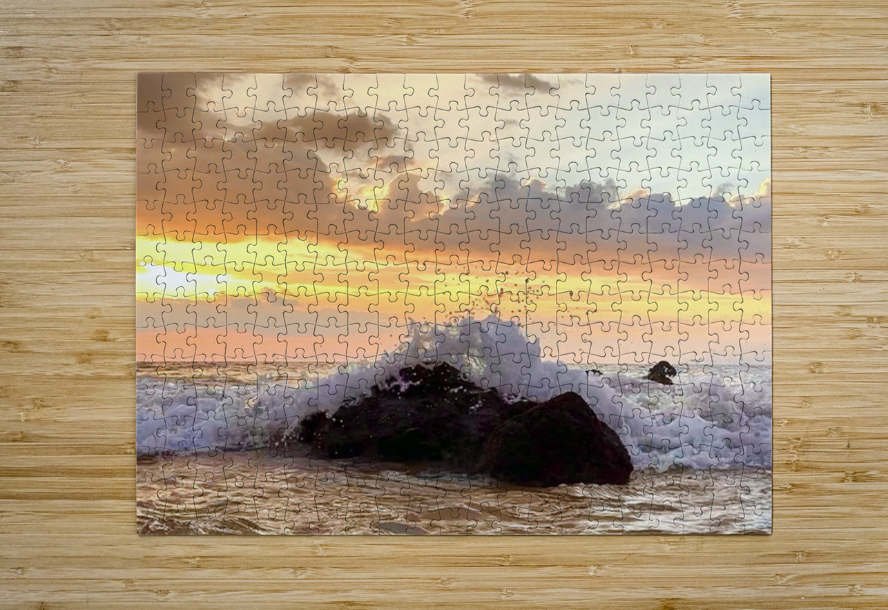 Waves and Rocks Leslie Affeldt Photography Puzzle printing