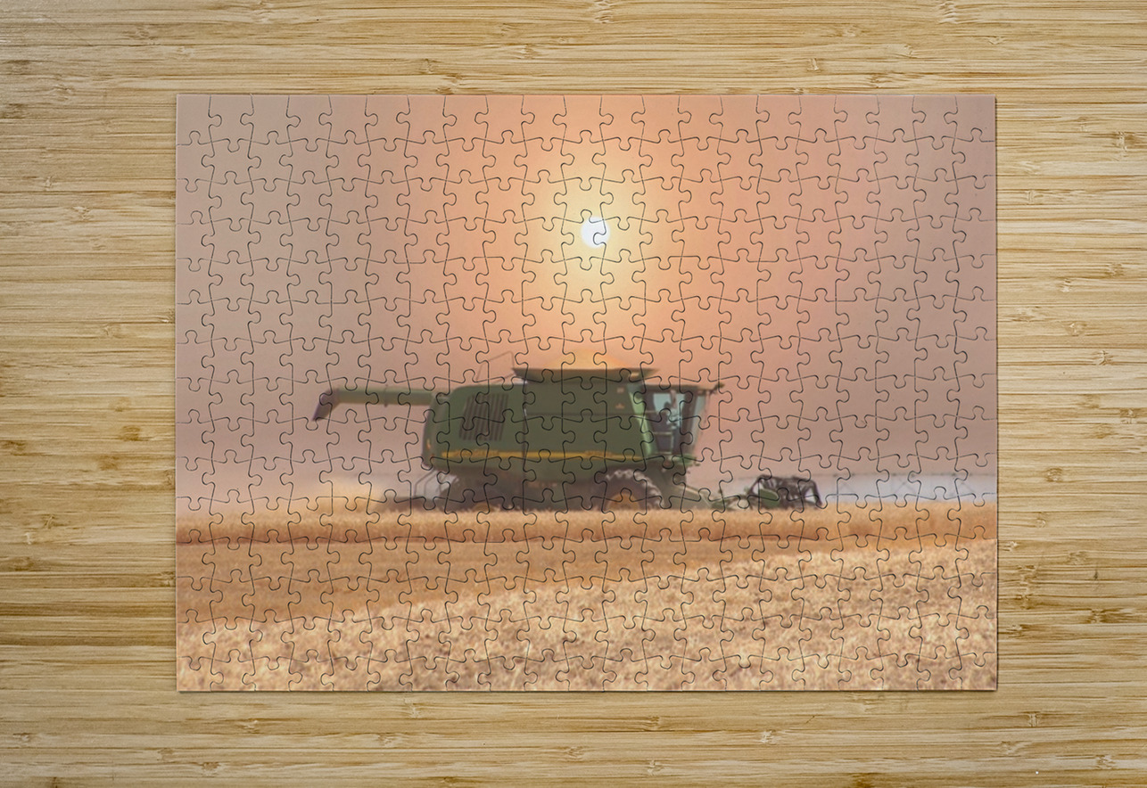 Wheat Havest Sundown Leslie Affeldt Photography Puzzle printing
