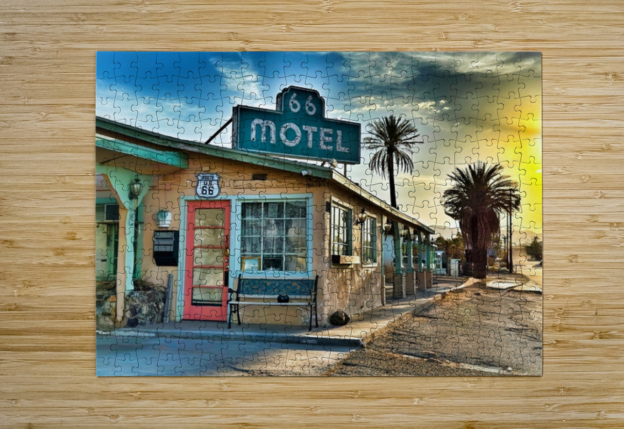 The 66 Motel - Needles California Leslie Affeldt Photography Puzzle printing