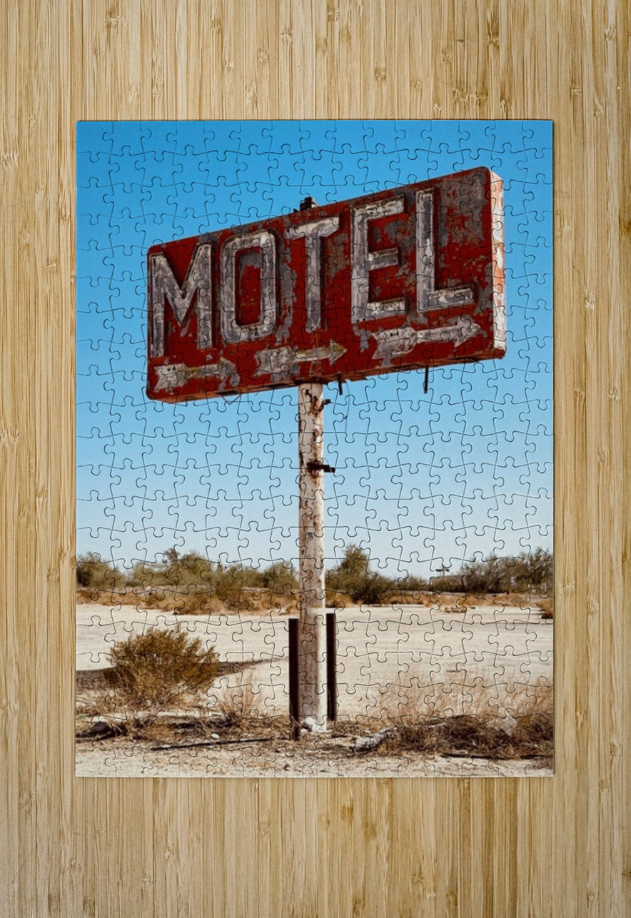 Whiting Bros Motel sign Yucca Arizona Route 66 Leslie Affeldt Photography Puzzle printing