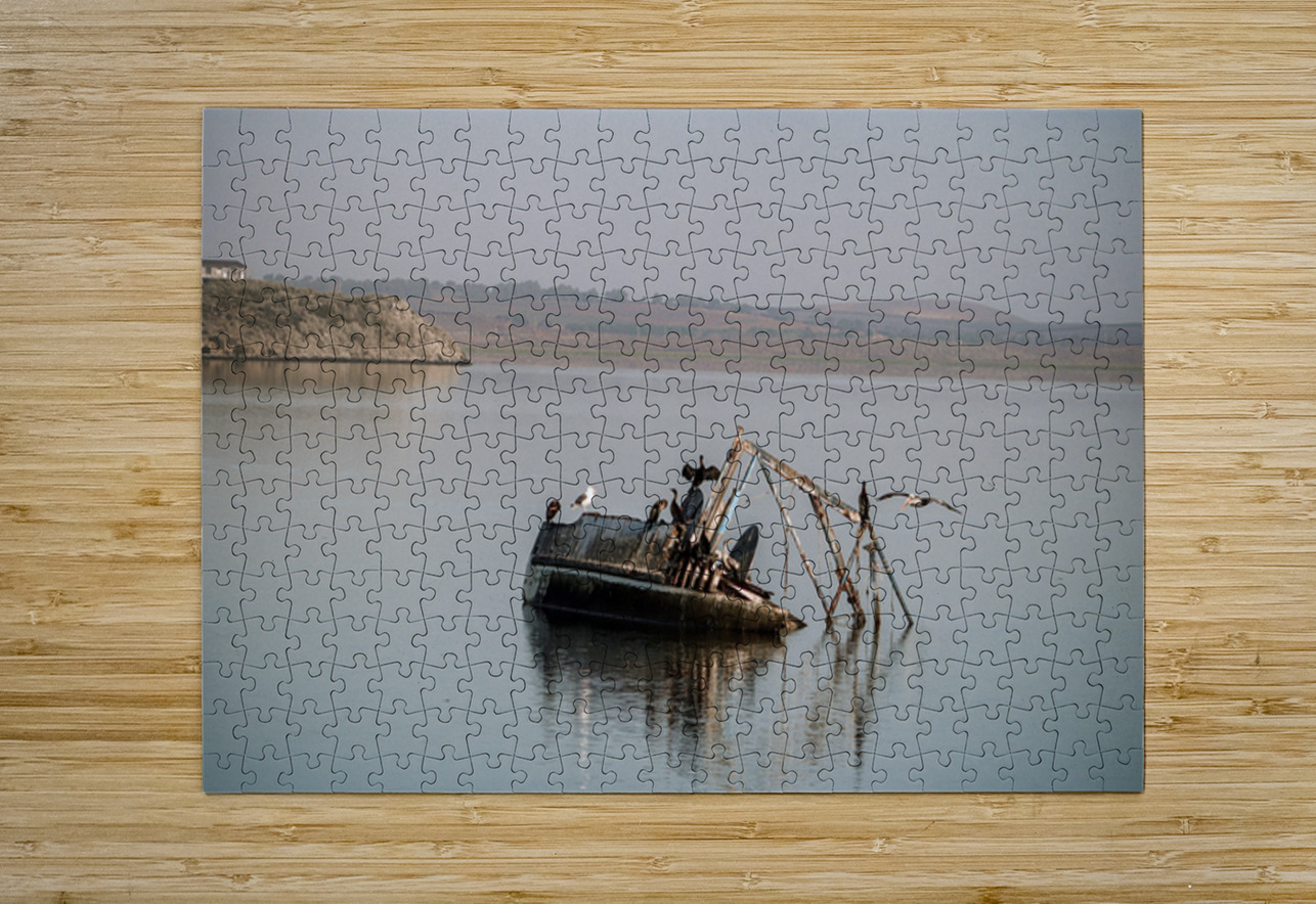 Silent Wreckage on Still Waters Leslie Affeldt Photography Puzzle printing