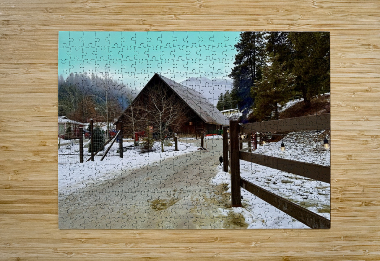 Winter time at Leavenworth Reindeer Farm Leslie Affeldt Photography Puzzle printing