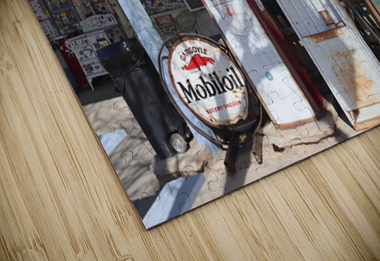 Mobil Oil at Hackberry Route 66 Leslie Affeldt Photography Puzzle