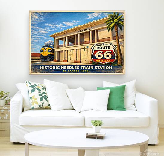 El Garces hotel & train station Needles CA.  Reproduction